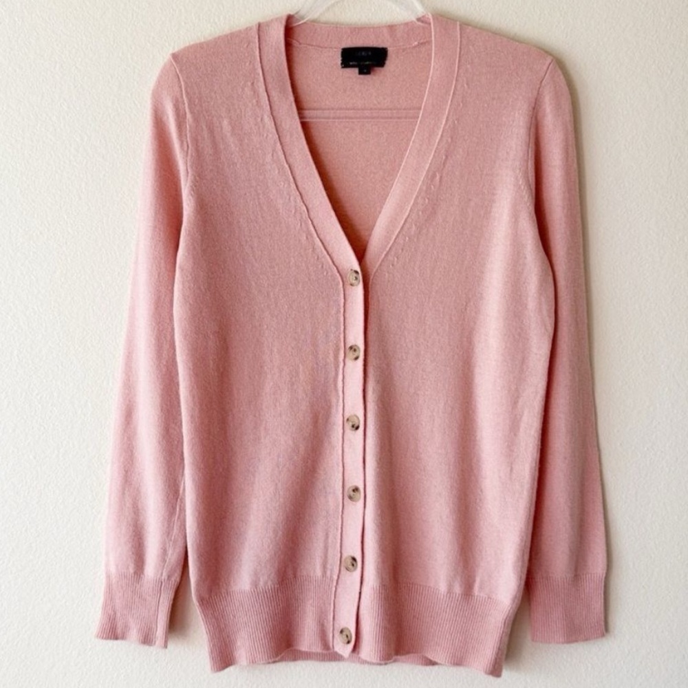 J. Crew with Cashmere Pink Long Cardigan, Fits S and XS
